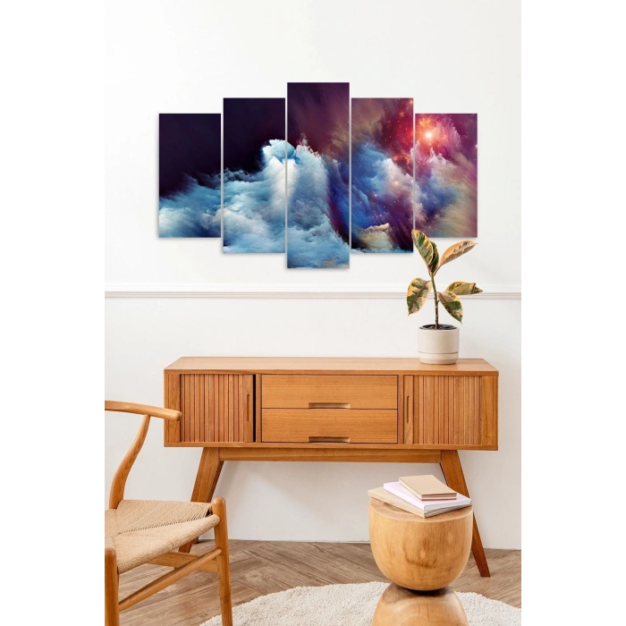 Manzara Doğa Retro 5 Parçalı Mdf Tablo 60 x 100