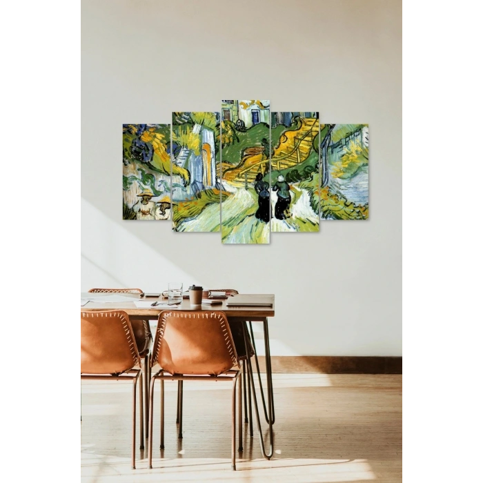 Manzara Doğa Retro 5 Parçalı Mdf Tablo 60 x 100