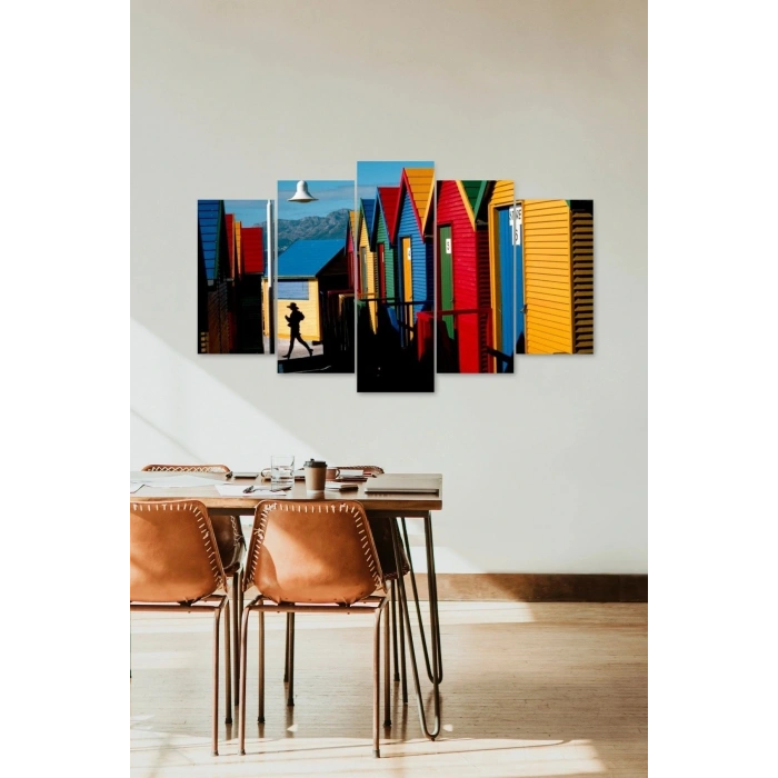 Manzara Evler 5 Parçalı Mdf Tablo 60 x 100