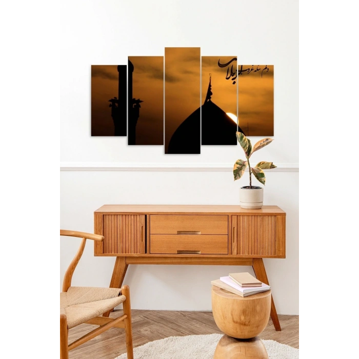 Manzara Gece 5 Parçalı Mdf Tablo 60 x 100