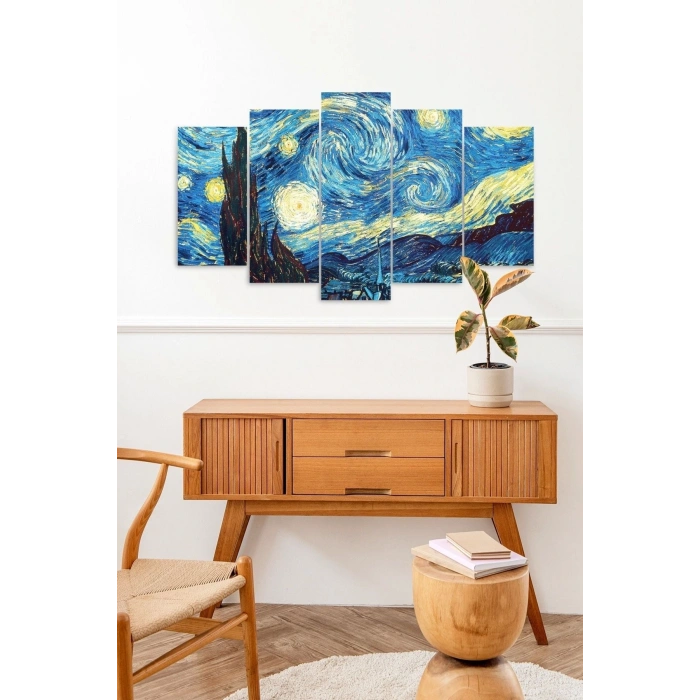 Manzara Gökyüzü 5 Parçalı Mdf Tablo 60 x 100