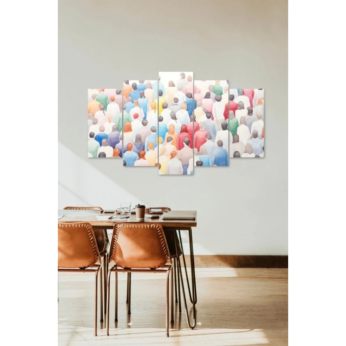 Manzara İnsan 5 Parçalı Mdf Tablo 60 x 100