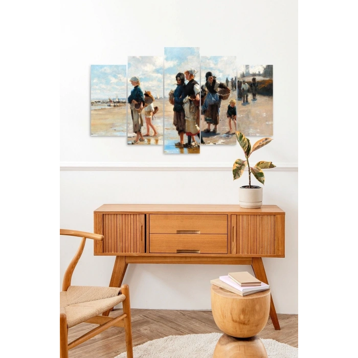 Manzara İnsan 5 Parçalı Mdf Tablo 60 x 100