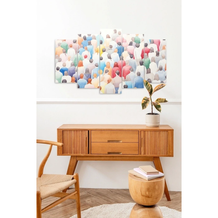 Manzara İnsan 5 Parçalı Mdf Tablo 60 x 100