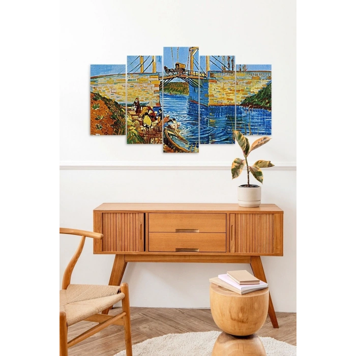 Manzara Retro 5 Parçalı Mdf Tablo 60 x 100