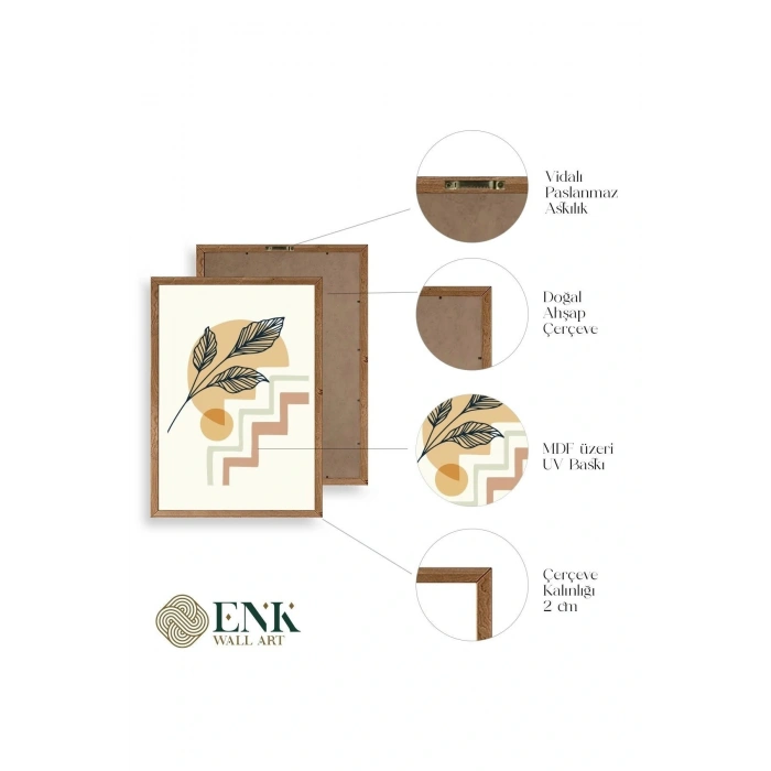 Manzara Üçlü Ahşap Çerçeveli Tablo 30 x 42