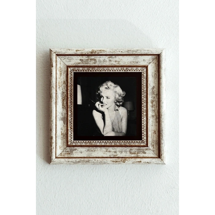 Marilyn Monroe Çerçeveli Taş Tablo , Çerçeveli Taş Duvar Dekoru-enkcrcvtbl-00151 20 cm