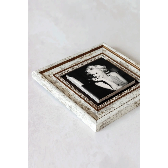 Marilyn Monroe Çerçeveli Taş Tablo , Çerçeveli Taş Duvar Dekoru-enkcrcvtbl-00151 20 cm