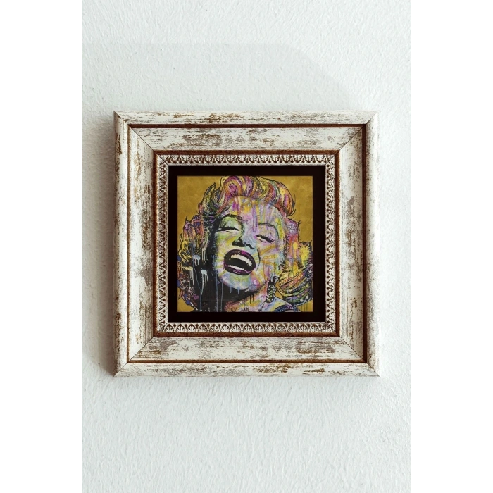 Marilyn Monroe Çerçeveli Taş Tablo , Çerçeveli Taş Duvar Dekoru-enkcrcvtbl-00178 20 cm