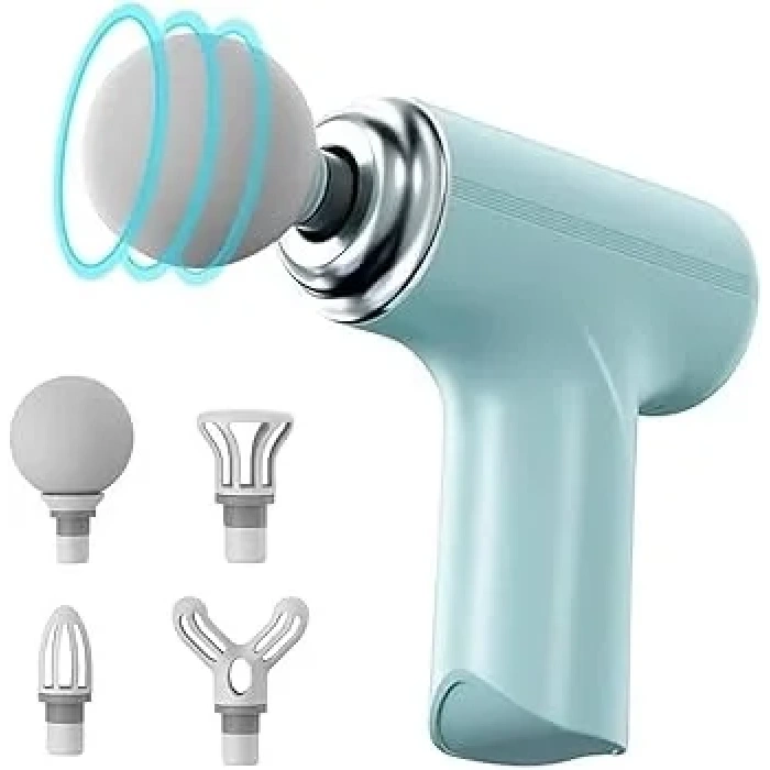 Masaj Tabancası Darbeli Titreşimli 4 Başlıklı Profesyonel Şarjlı Mini Masaj Aleti (5365)