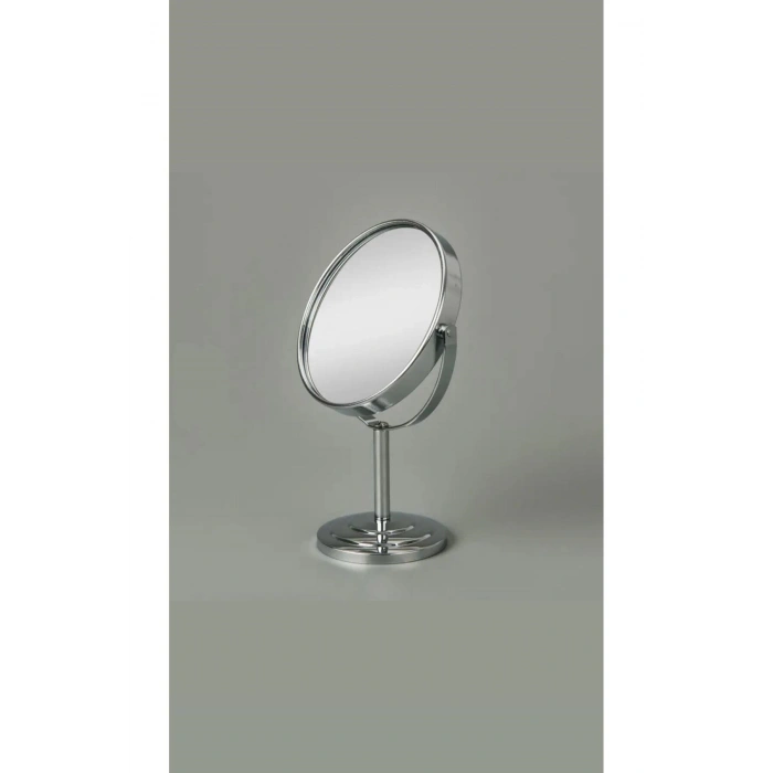 Masaüstü Ayaklı 360° Dönebilen Ev, Ofis, İşyeri, Seyahat İçin Mini Krom büyüteçli ayna 21x15