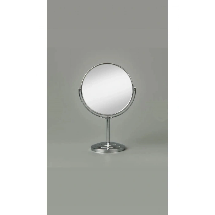 Masaüstü Ayaklı 360° Dönebilen Ev, Ofis, İşyeri, Seyahat İçin Mini Krom büyüteçli ayna 21x15