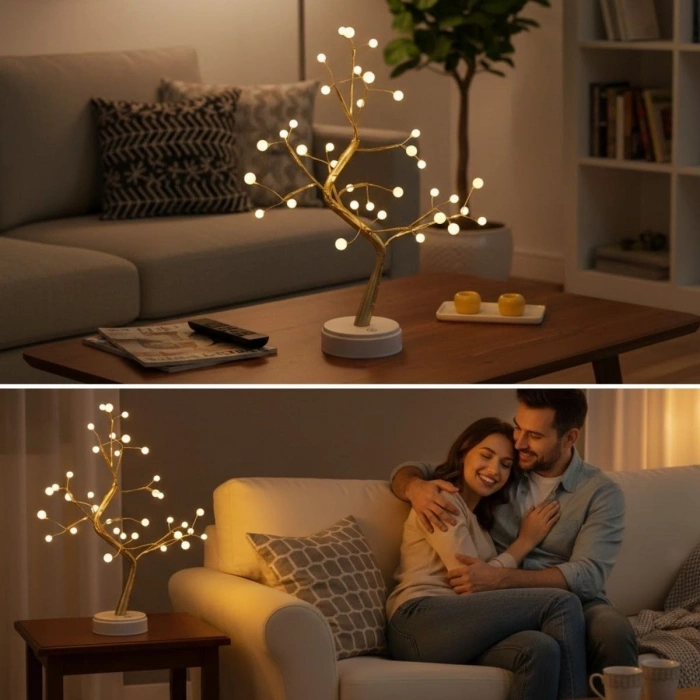 Desktop Beaded Rechargeable Tree Lamp – 3-Tier Touch Light, Decorative LED Desktop Ambient Lighting (5365)