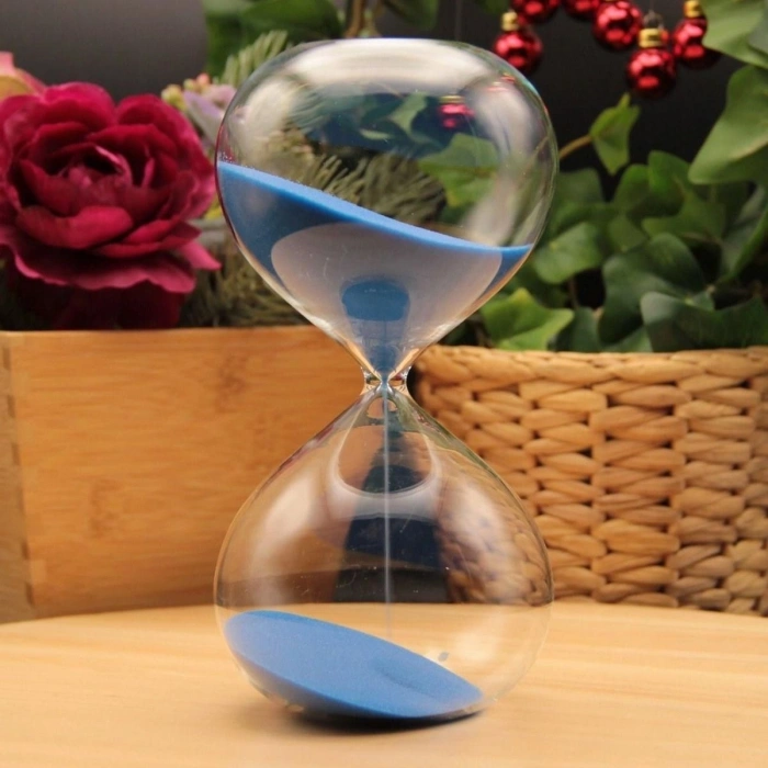 Desktop Glass Hourglass – Aesthetic Design, Decorative Time Measuring Device (5365)