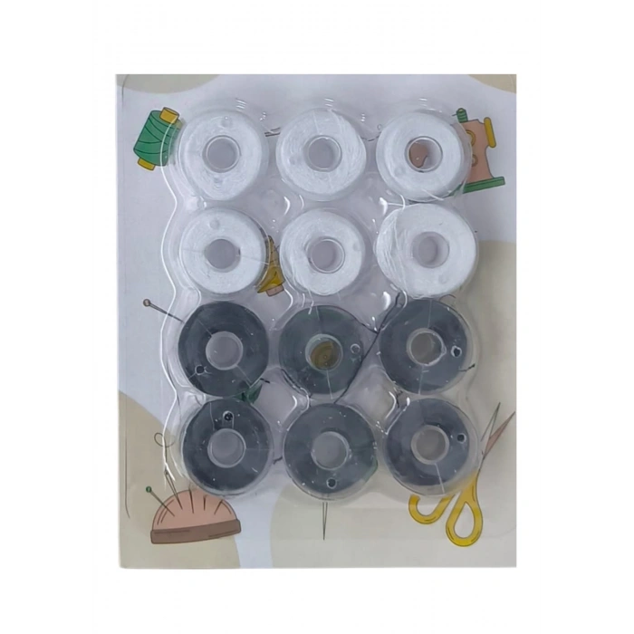 Masura İpli 12li Plastik Siyah-beyaz