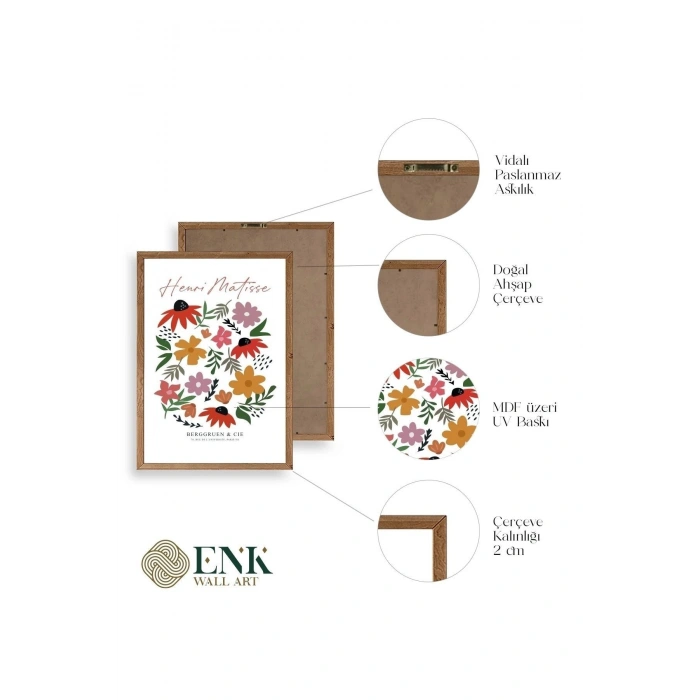 Matisse Üçlü Ahşap Çerçeveli Tablo 23 x 30