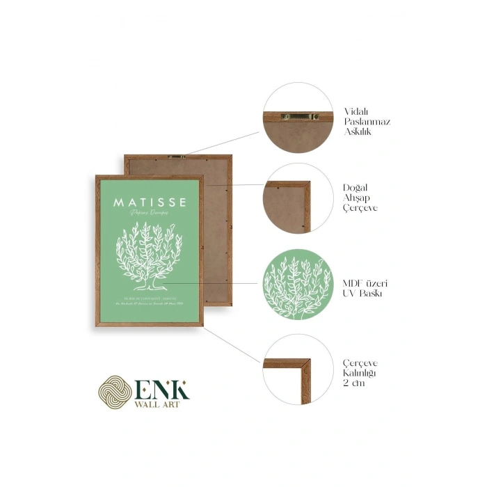 Matisse Üçlü Ahşap Çerçeveli Tablo 23 x 30
