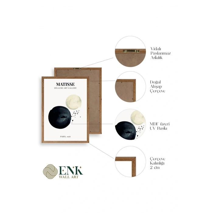 Matisse Üçlü Ahşap Çerçeveli Tablo 23 x 30