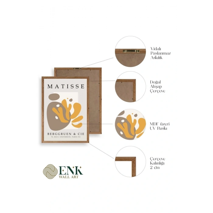 Matisse Üçlü Ahşap Çerçeveli Tablo 30 x 40