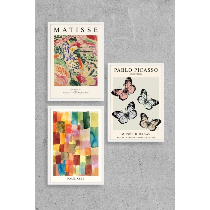 Matisse Üçlü Ahşap Çerçeveli Tablo 40 x 60