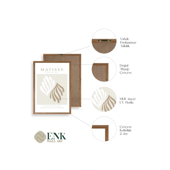 Matisse Üçlü Ahşap Çerçeveli Tablo 40 x 60