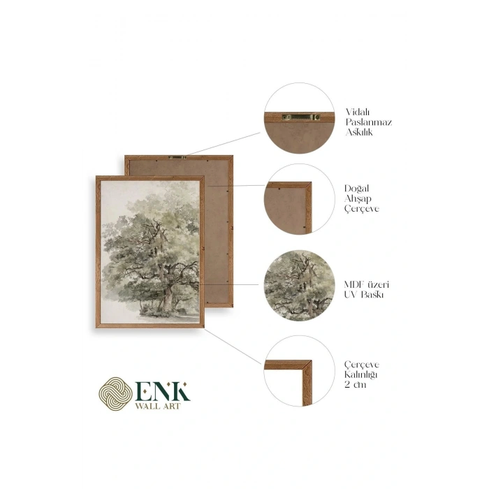 Matisse Üçlü Ahşap Çerçeveli Tablo 40 x 60