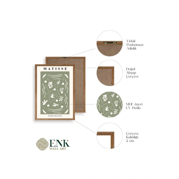 Matisse Üçlü Ahşap Çerçeveli Tablo 50 x 70