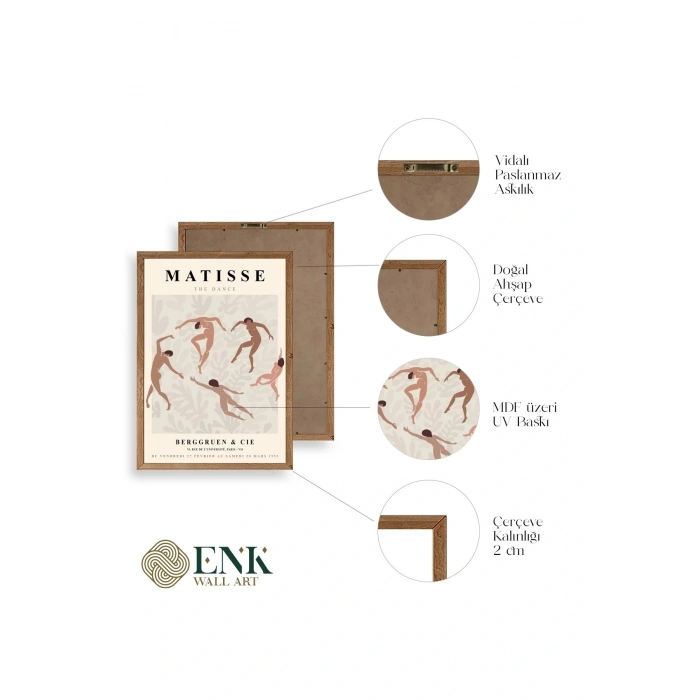 Matisse Üçlü Ahşap Çerçeveli Tablo 50 x 70