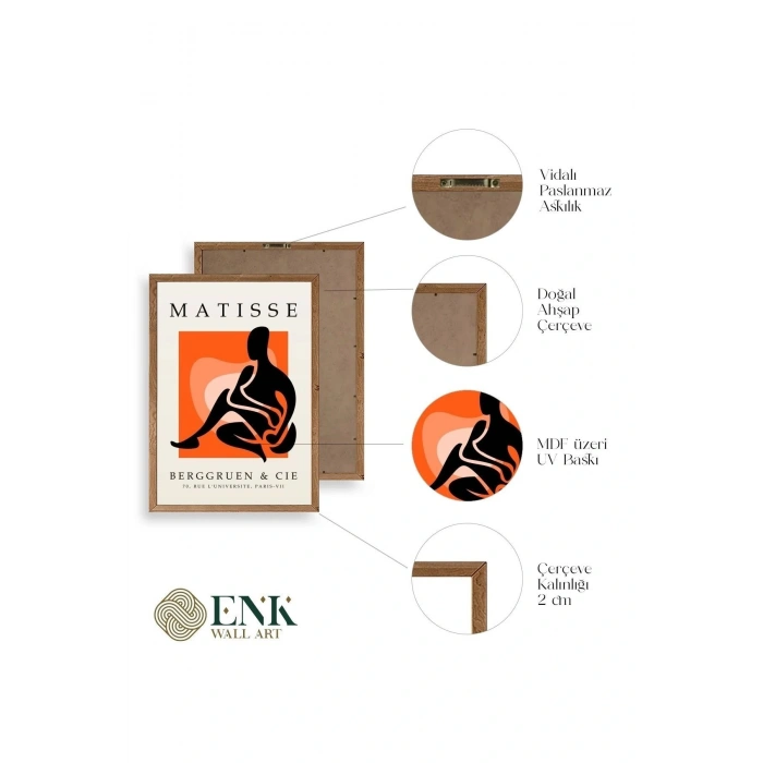 Matisse Üçlü Ahşap Çerçeveli Tablo 50 x 70