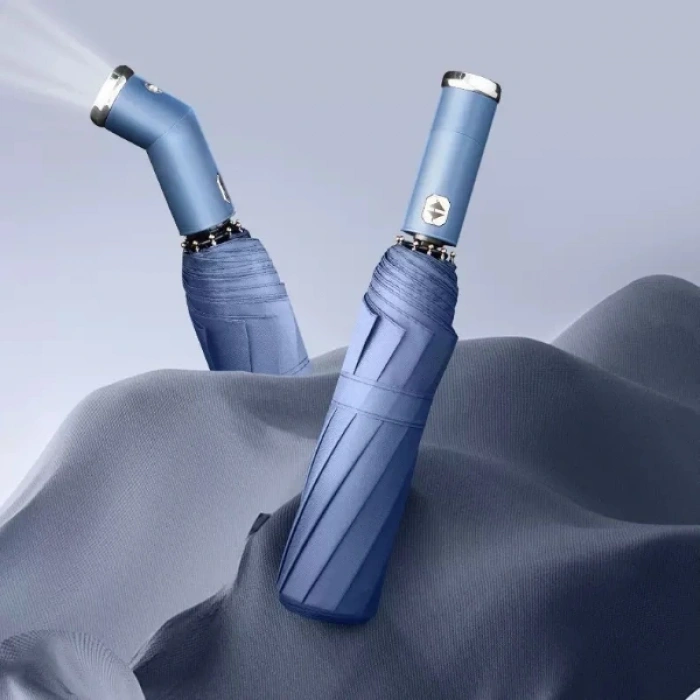 Blue Flashlight Handle Umbrella