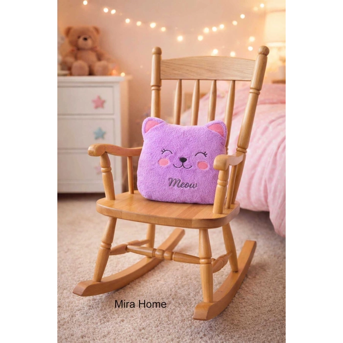 Meav Kedi Figürlü Dekoratif Çocuk Odası Yastığı