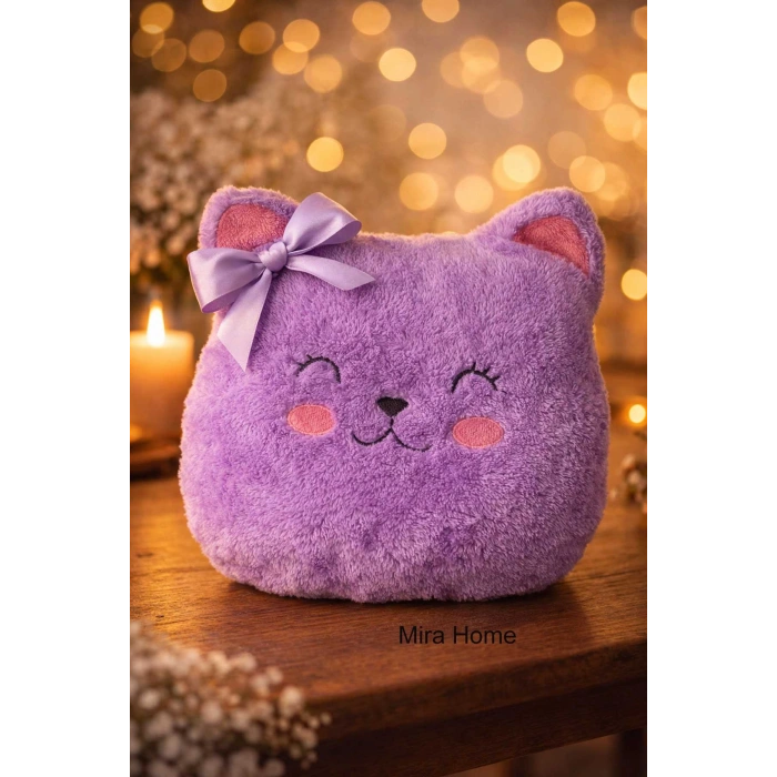 Meav Kedi Figürlü Dekoratif Çocuk Odası Yastığı
