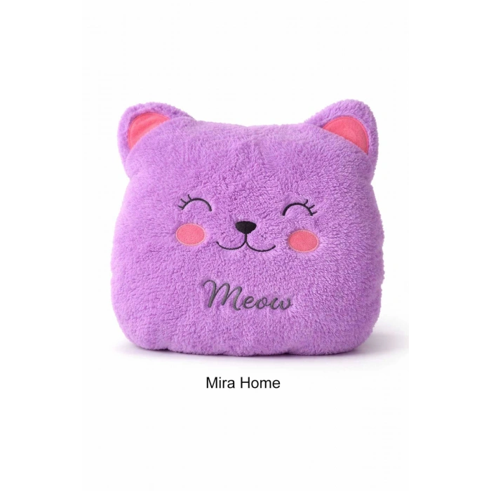 Meav Kedi Figürlü Dekoratif Çocuk Odası Yastığı