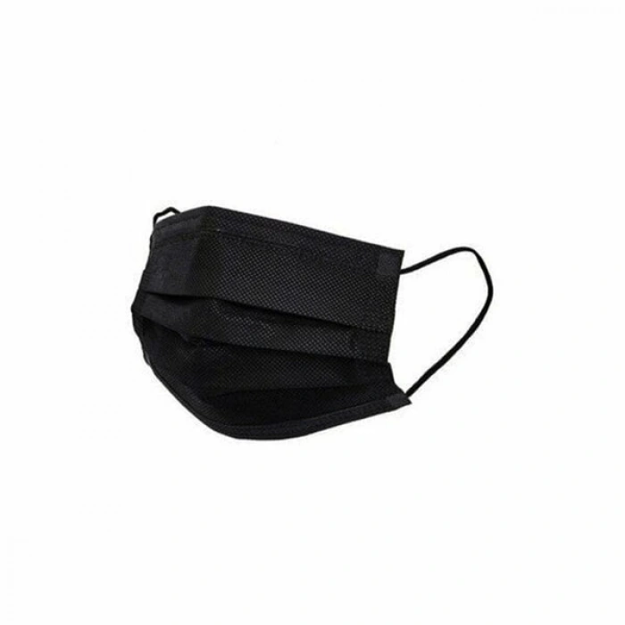 MEDİKAL 50PCS SİYAH CERRAHİ YÜZ MASKESİ (5365)