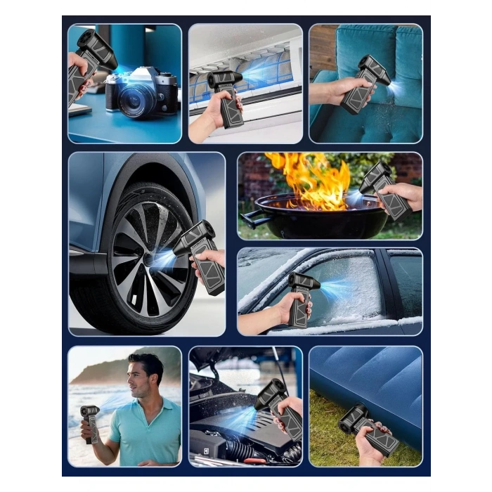 Mega Turbo Üfleyici Elektrikli Şiddetli Fan Hava Kompresör 130.000RPM Mangal Barbekü Fanı (5365)