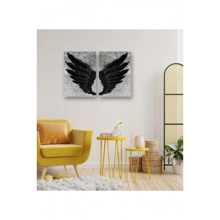 Melek Kanatları Ahşap Dekoratif Tablo 70 x 52