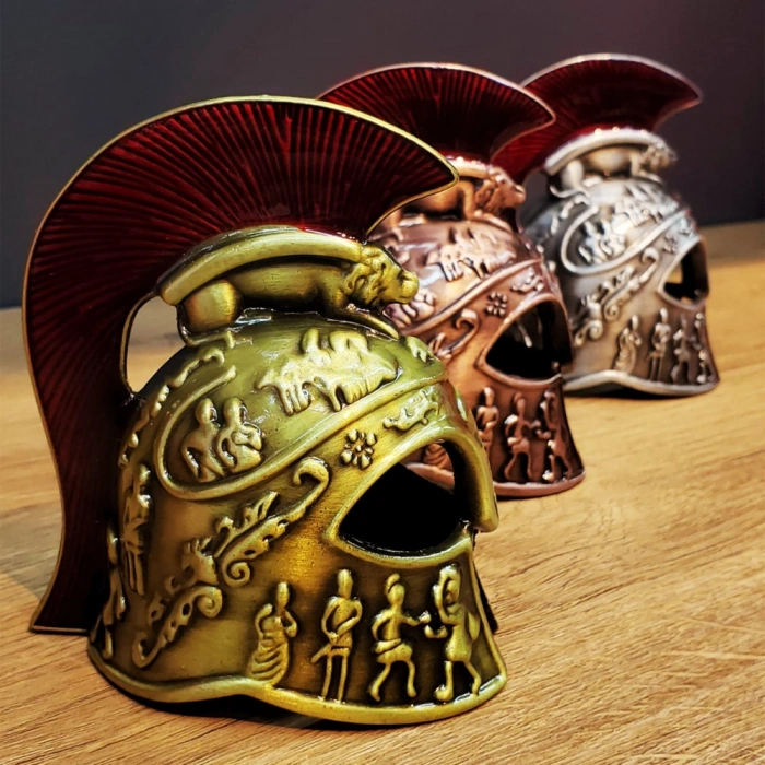 Metal Dekoratif Şövalye Miğferi - Tarihi Tasarım - 10x5 cm