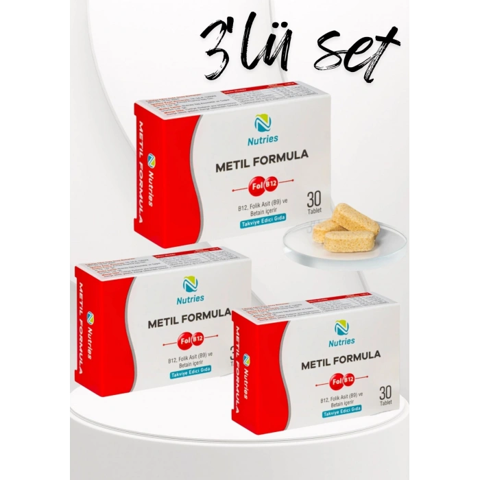 Metilformula Aktif B Vitamini Kompleksi 30 Tablet – 3’lü Ekonomik Set