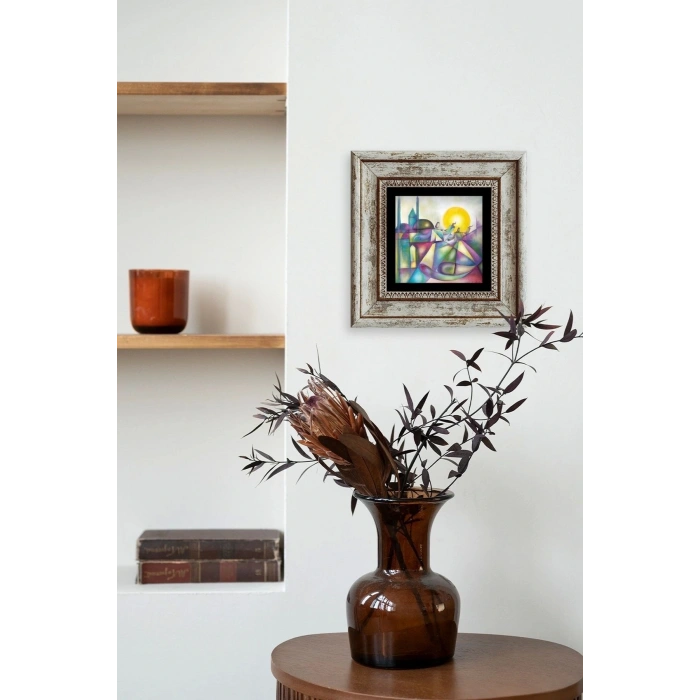 Mevlana Mevlevi Çerçeveli Taş Tablo 20 cm