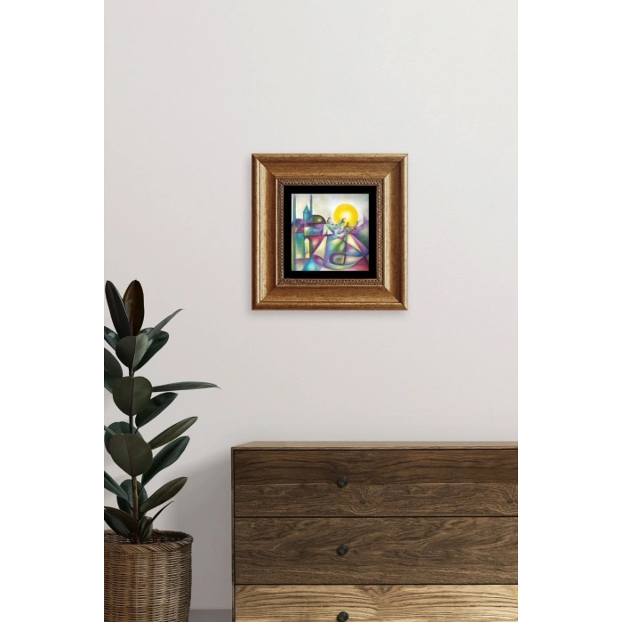 Mevlana Mevlevi Çerçeveli Taş Tablo 20 cm