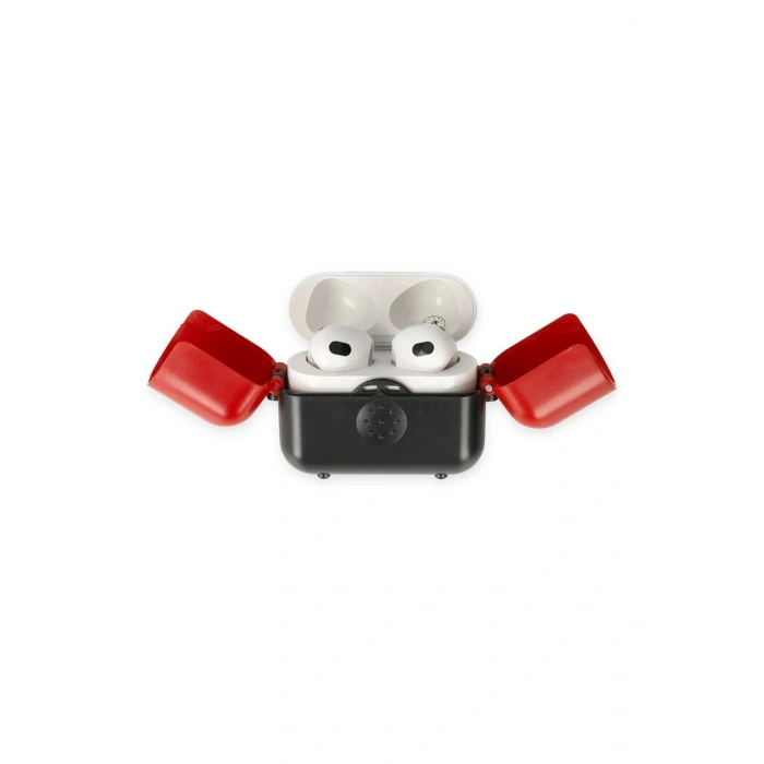 Durukar®  Airpods 3 (3.nesil) Basmalı Kılıf - Siyah-Kırmızı