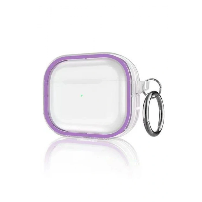 Durukar®  Airpods Pro 2 (2.nesil) Shiny Şeffaf Kılıf - Mor