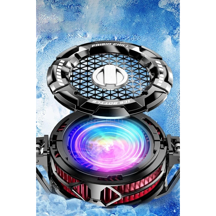 Mey İthalat®  FS02 15W RGB Radyatör Telefon Soğutucu Fan - Siyah