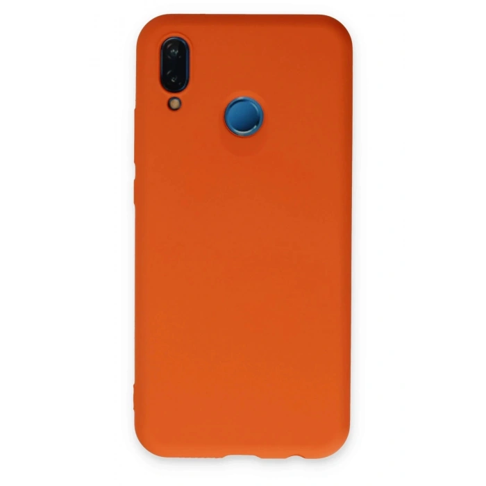 Mey İthalat®  Huawei P20 Lite Kılıf Nano içi Kadife Silikon - Turuncu