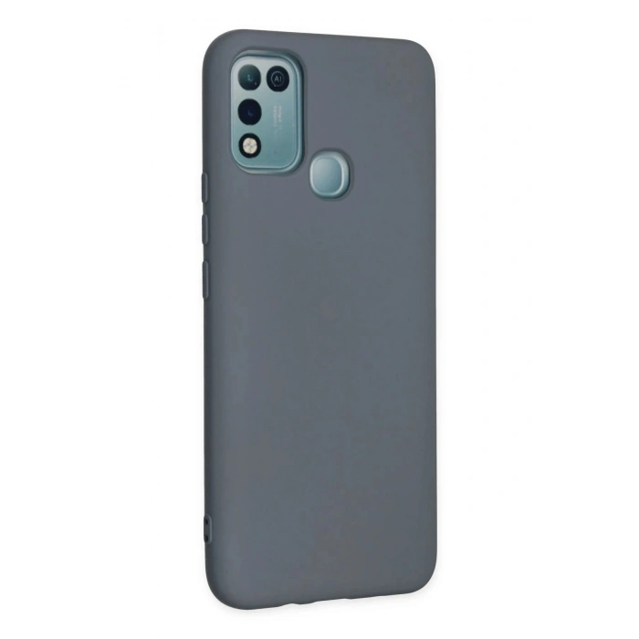 Durukar®  İnfinix Hot 10 Play Kılıf Nano içi Kadife Silikon - Gri