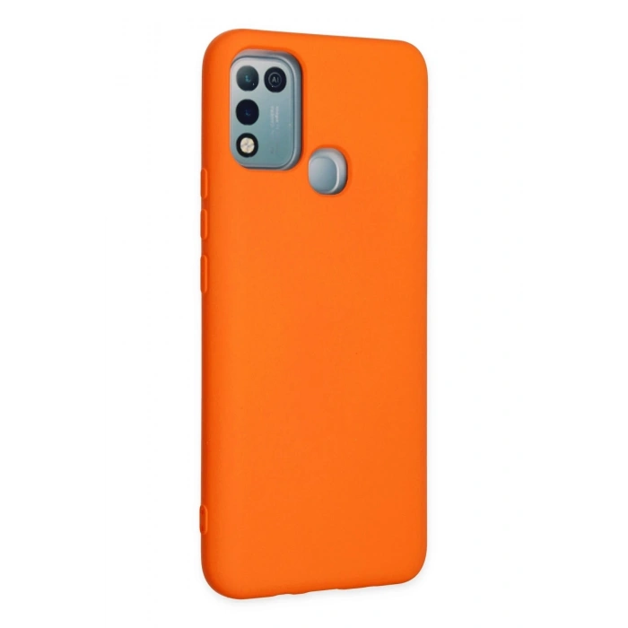 Mey İthalat®  İnfinix Hot 10 Play Kılıf Nano içi Kadife Silikon - Turuncu