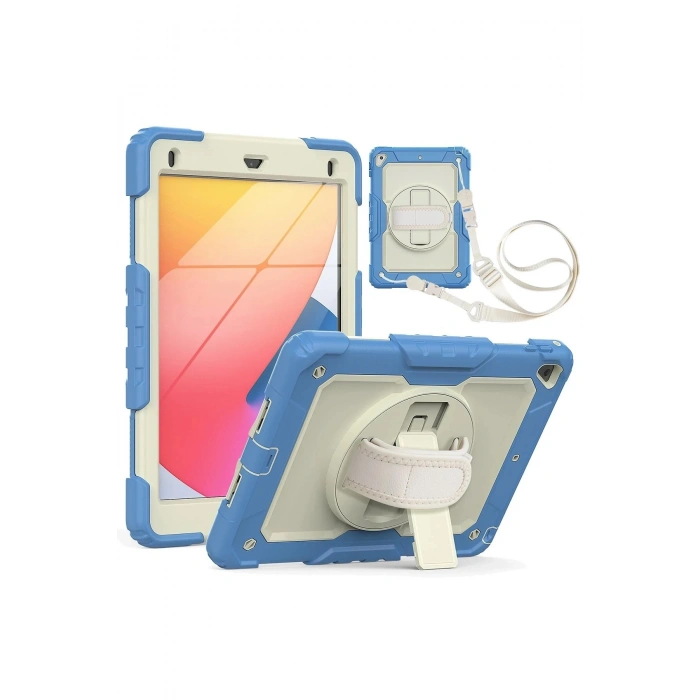 Durukar®  iPad 5 Air 9.7 Kılıf Strap New Tablet Kapak - Mavi