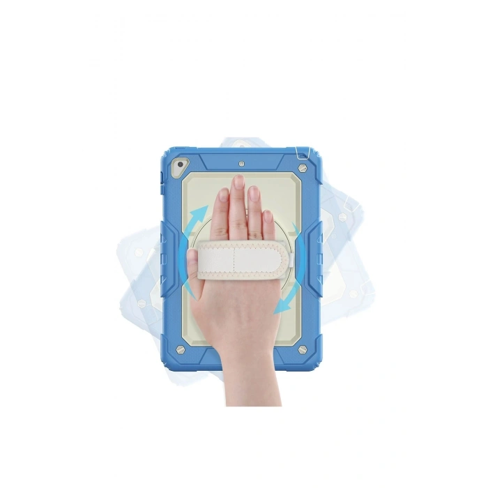 Durukar®  iPad 5 Air 9.7 Kılıf Strap New Tablet Kapak - Mavi