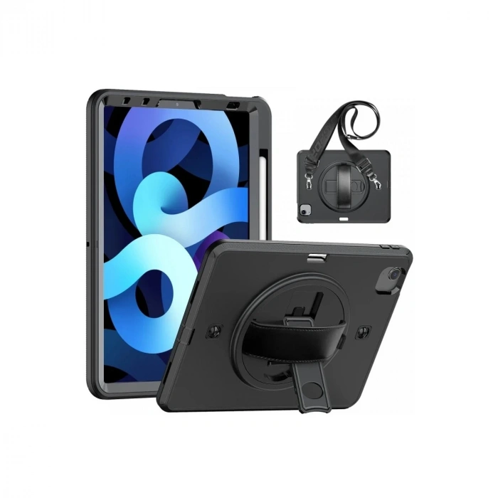 Durukar®  iPad Pro 11 (2020) Kılıf Strap-C Otterbox Tablet Kapak - Siyah