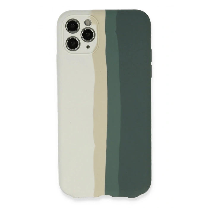 Durukar®  iPhone 11 Pro Kılıf Ebruli Lansman Silikon - Beyaz-Gri